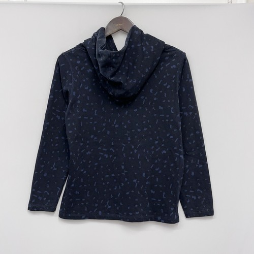 A.P.C. Rue Madame Paris Womens Sz S Pullover Hoodie Navy Blue Spotted Sweatshirt - Picture 4 of 8