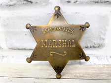 Antique Style Collectible Metal Replica United States Marshal Badge Costume