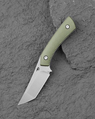 BTKFK06B Bestech Step D2 Satin Tanto Blade Green G10 Handles Kydex Sheath The Be
