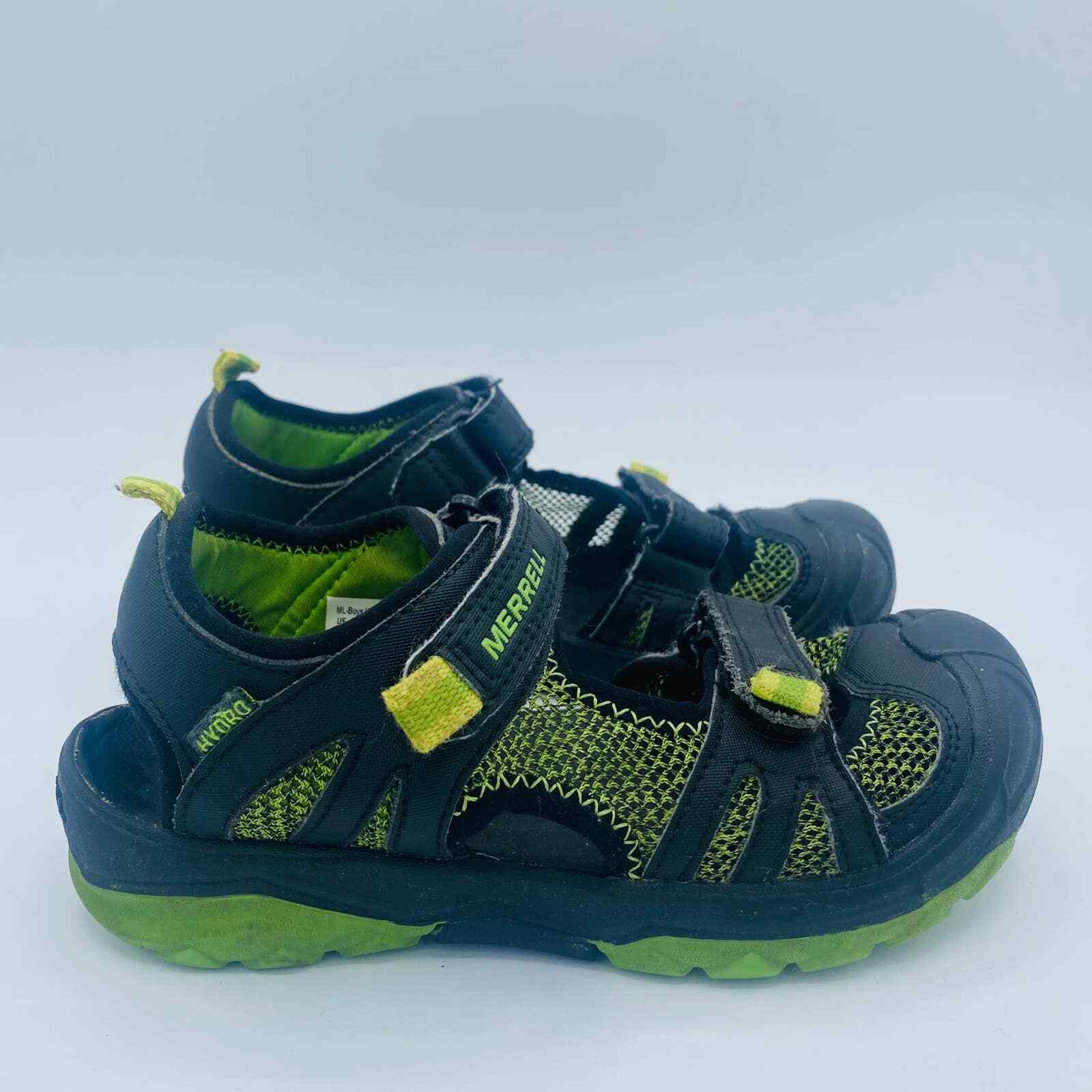 Merrell Hydro Rapid Sandalo Acqua Nero e Verde (Big Kid US1)