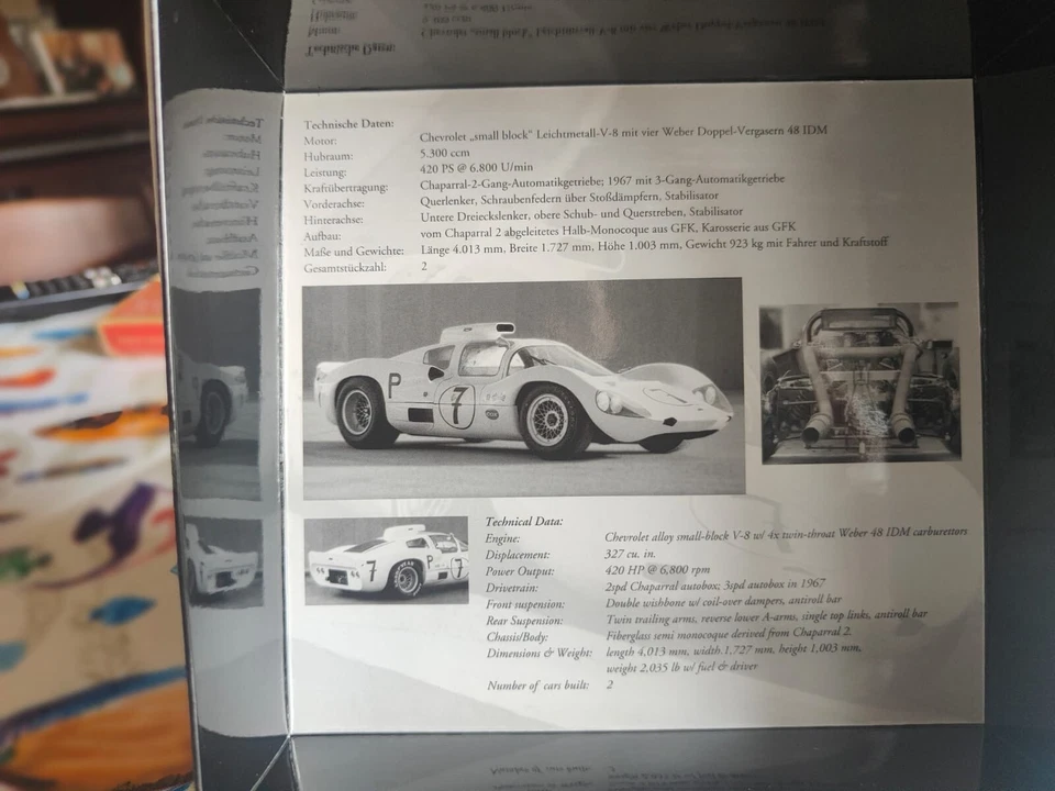 MINICHAMPS CHAPARALL 2D #7 HILL/BONNIER NUERBURGRING 1966 1:43 REF.436 661407 - Immagine 4 di 4