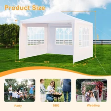 10'x10' Outdoor Heavy duty Canopy Party Wedding Tent Gazebo Waterproof White