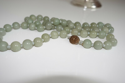 Altes Chinesisches Jade Collier Kette Seladon 66cm