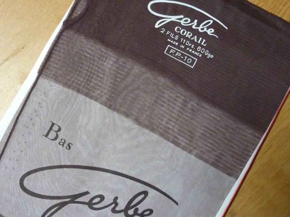 Bas nylon fully fashioned couture stockings vintage gris marron T4 - Photo 3/4