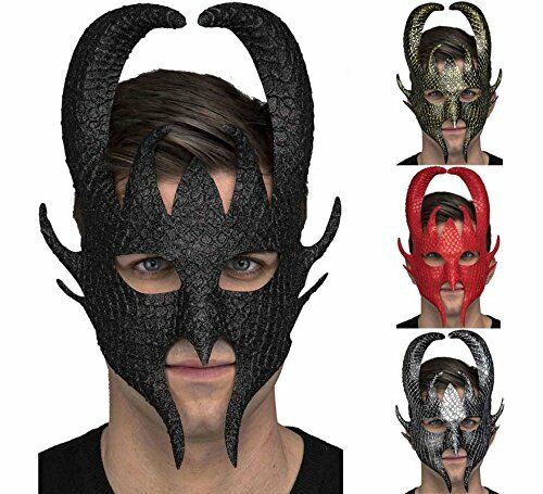 impulso Estacionario misericordia Diablo Máscara Carnaval Halloween Carnaval Disfraz Cuernos de Demonio | eBay