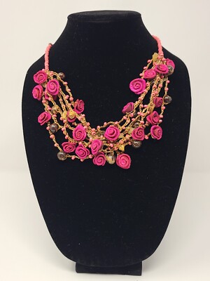 OOK Handcrafted Artisan Jewelry Colombia Necklace & Earrings Orange  Peel & Seed