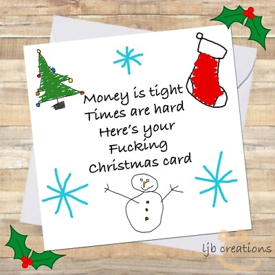 LJB CREATIONS Christmas Cards Adult Funny Humour Rude Offensive Men Women Friend LOL XMAS 🎄