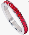 QVC Steel by Design Crystal Birthstone Eternity Band Ring Ruby July Size 5 — photo 6