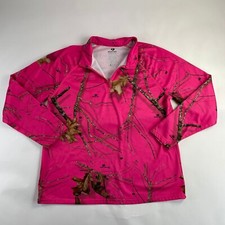 Mossy Oak Jacket XL 16-18 Pink Youth 1/4 Zip Branches Outdoor Stain Lint 35