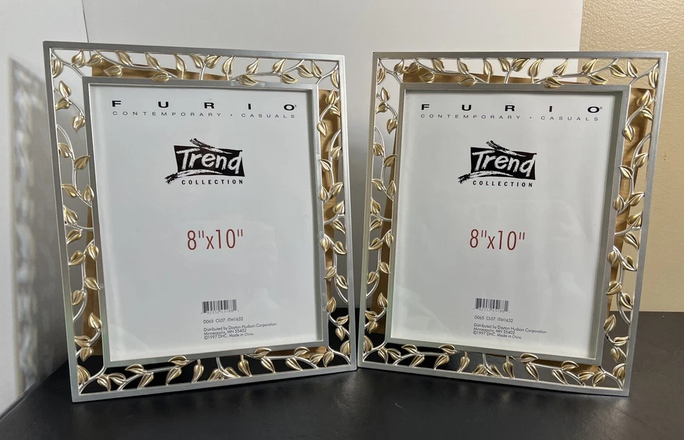 一对银色花式相框金属独立式 FURIO 家用 8 英寸 x 10 英寸 — 第 2/4 张图片