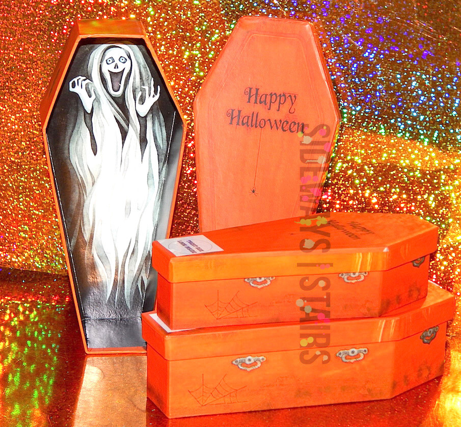 COFFIN NESTING BOXES Halloween treat box set ghost ghoul spirit