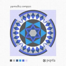 Yarmulka Compass Needlepoint Kit or Canvas