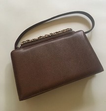 Vintage Light Brown Handbag By Supreme  Purse Gold Floral Frame