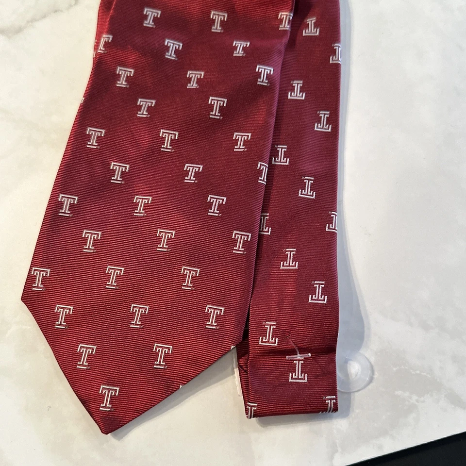 Corbata Colegiata Tennessee Volunteers Para Hombre, Vols HECHA EN EE. UU. SEDA PURA BORGOÑA LR2 Foto 2 de 4