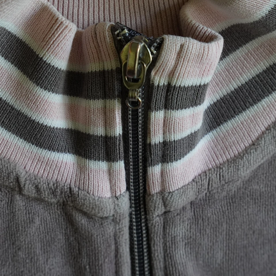 Suéter corto Rampage Clothing para mujer rosa gris tinte suave elegante cremallera completa talla M Foto 2 de 4