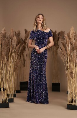kay unger sequin dress Kay unger blue sequin dress