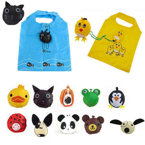 Foldable Recycle Shopping Bag Reusable Shopping Tote Bag Cartoon Pouch Grocery@ - Photo 1/19