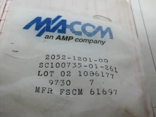 1PCS MA/COM 2052-1201-00 Conn SMA 0Hz To 18GHz 50OHM Solder ST Panel Mount RCP