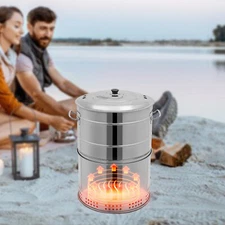 Large Portable Charcoal Grills, Stainless Steel BBQ Grill Barrel, Barbecue Grill