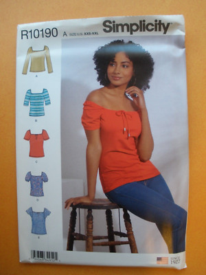 Simplicity Sewing Pattern R10190 /8919 Misses Knit Top Sizes XXS-XXL Uncut