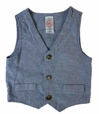 Light Denim Chambray 3T Toddler Kids Vest 