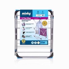 Minky Plus 21m 3 Tier Indoor Clothes Airer - Silver