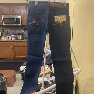 Luxirie By LRG Lifted Research Group Womens Oynx Wash Blue Size 30 Red Sign