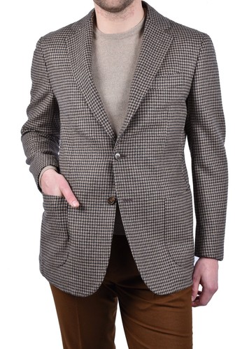 Blazer Homme Pierre Cardin En Laine Et Cachemire Pied De Poule Beige - Taille L, Occasion Très Bon état