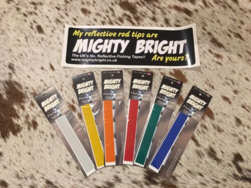Mighty Bright Reflective tip tape - 12"/305mm ORIGINAL RANGE for Sea fishing Rod - Picture 1 of 5