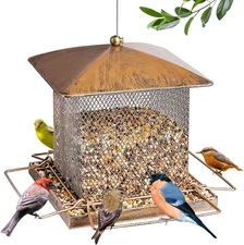 Bird Feeder, Heavy Duty Metal Bird Feeders for Outdoor Hanging, Wild Birdfeeder 