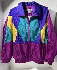Vintage 80s/90s Vibrant Color Block Nylon Slade Windbreaker Full Zip M Slade