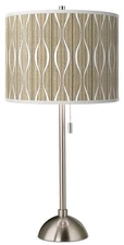 Giclee Glow 28" Swell Shade with Brushed Nickel Table Lamp