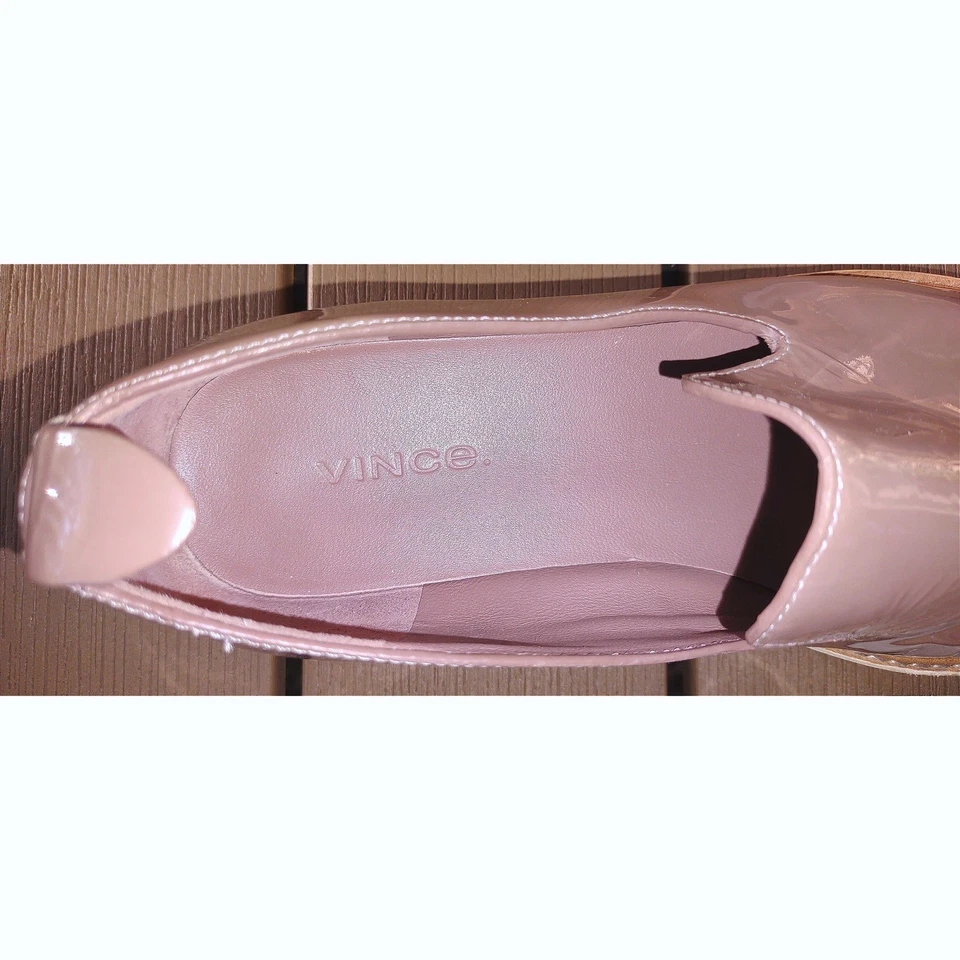 Zapatos informales Vince charol sin cordones mocasín rubor topo plataforma EE. UU. 6,5 Foto 4 de 4