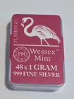 🦩48 x 1g 999 Silver Bars - Flamingo Design  Wessex Mint - Sealed Case - 48 x 1g