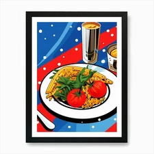 Pop Art Cartoon Food 2 Art Print Framed Wall Art Poster Canvas Print Picture