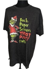 The Grinch Rock Paper Scissors Throat Punch I Win Short Sleeve Large T-Shirt