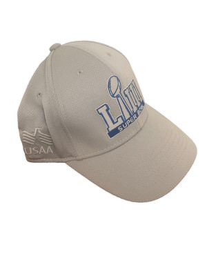 New USAA Super Bowl LIII 53 NFL Football Logo Gray Adjustable Baseball Hat Cap
