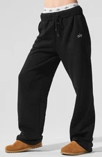 ALO Accolades Straight-Leg Logo Sweatpants In Black - Women's Size S-L