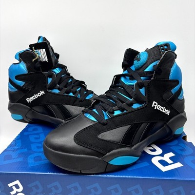 Reebok Shaq Attaq Azure Blue Black Nubuck Athletic Shoes Size 8.5