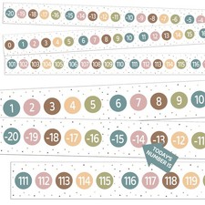 Boho Number Line Bulletin Board Border - 20 to 120 Classroom Decorations for Wal