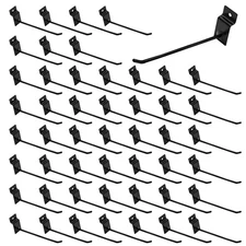 Black Slatwall Panel Hooks 8 Inch Bulk Set Metal Display Hanger 50 PCS