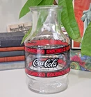 VTG 70's Coca Cola Godfathers Pizza Glass Jar Carafe Bottle Pitcher Coke