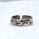 Vintage Sterling Silver Toe Ring Adjustable with Antiqued Foot Prints