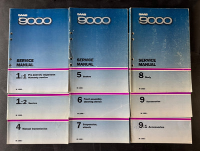 1986 Saab 9000 Brakes Transmission Suspension Steering Body Service Manual Lot