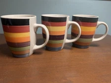 Philippe Richard Discontinued RONDO Style Stoneware Mugs (2009- 2010) - Set Of 3