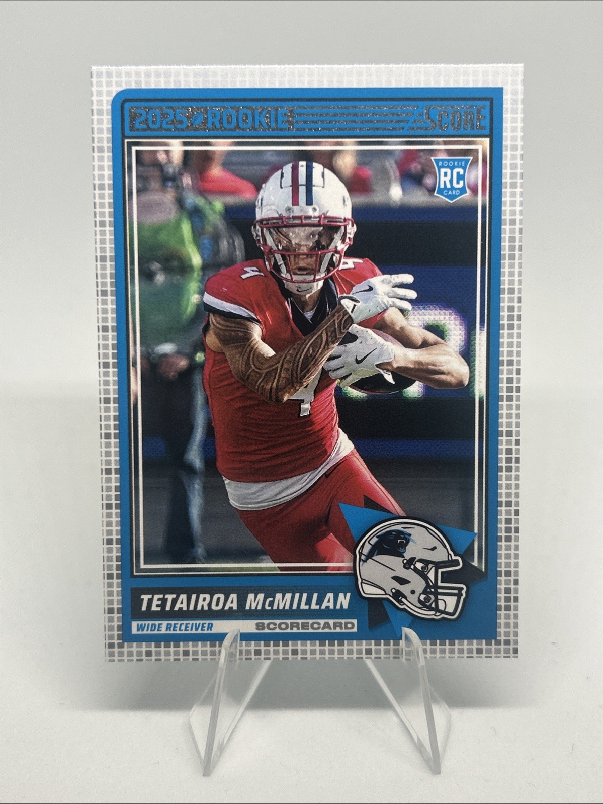 2025 Score Rookies Tetairoa McMillan #17 Scorecard Parallel Checkerboard