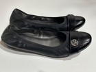 Coach Chelsea Chelsey Black Leather Ballet Flat Strap Logo 10B Comfort — photo 1