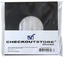 Black Paper Record Inner Sleeves Polylined /w Hole 7" Vinyl 45 RPM Records