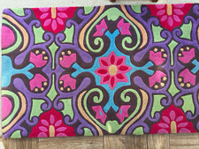 3x5ft Handmade Wool Hand-Tufted Floral Rug, Modern Scandinavian, Purple
