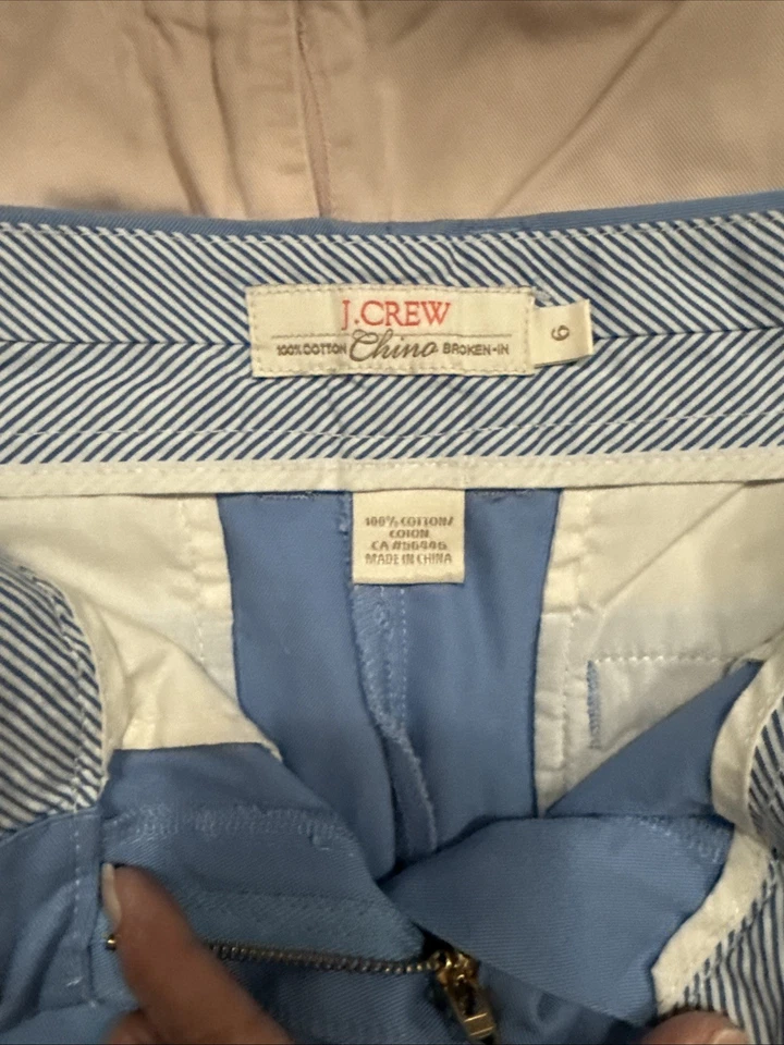 Lote de 4 shorts femininos J Crew Chinos tamanho 6 azul, azul bebê, rosa e vermelho - Imagem 4 de 4